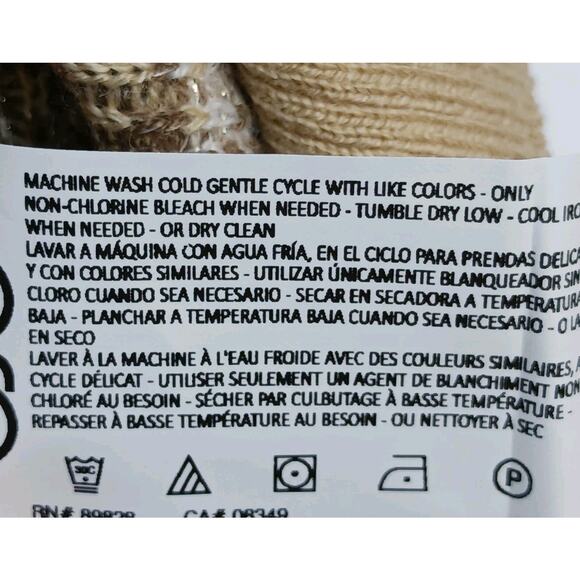 NWT Gloria Vanderbilt Fair Isle Sweater Womens Medium Tan Lurex Gold Thread - Picture 7 of 13